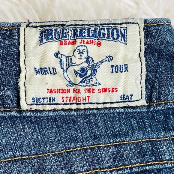 True Religion Straight Blue Denim Jeans Size 26 - Picture 4 of 11